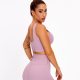 Seamless ribbed powder pink two-piece set