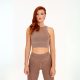 Bronze brown crop top with patterned material