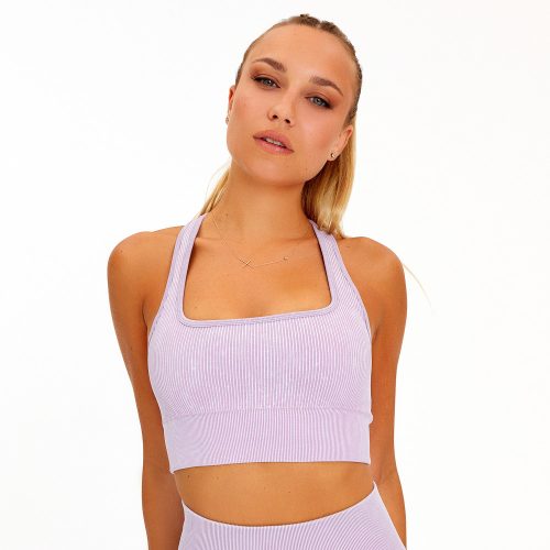 Ribbed light violet sports bra